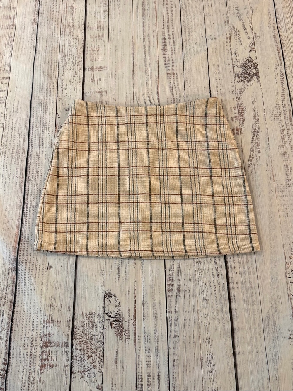 Crescent Tartan Plaid Mini Skirt Wool Blend Dark Academia Clueless Preppy Pocket